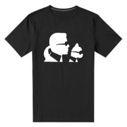 Мужская футболка премиум Karl and the cat with glasses - PrintSalon