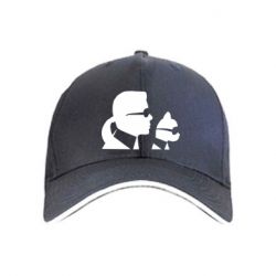 Кепка Karl and the cat with glasses - PrintSalon