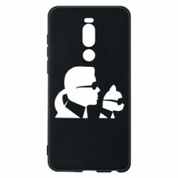 Чехол для Meizu Note 8 Karl and the cat with glasses - PrintSalon