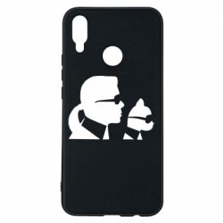 Чехол для Huawei P Smart Plus 2018 Karl and the cat with glasses - PrintSalon