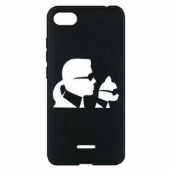 Чехол для Xiaomi Redmi 6A Karl and the cat with glasses - PrintSalon