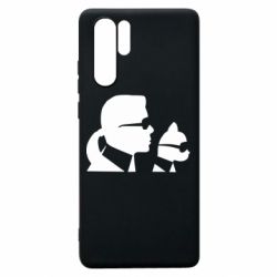 Чехол для Huawei P30 Pro Karl and the cat with glasses - PrintSalon