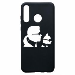 Чехол для Huawei P30 Lite Karl and the cat with glasses - PrintSalon