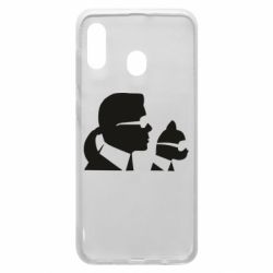 Чехол для Samsung A30 Karl and the cat with glasses - PrintSalon