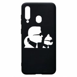 Чехол для Samsung A60 Karl and the cat with glasses - PrintSalon