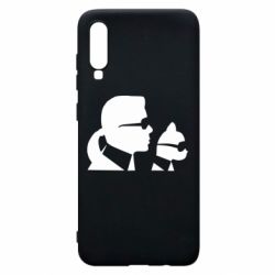 Чехол для Samsung A70 Karl and the cat with glasses - PrintSalon