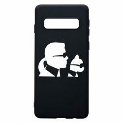 Чехол для Samsung S10 Karl and the cat with glasses - PrintSalon