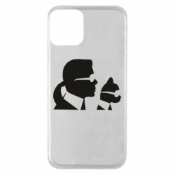 Чехол для iPhone 11 Karl and the cat with glasses - PrintSalon
