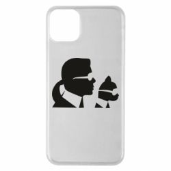 Чехол для iPhone 11 Pro Max Karl and the cat with glasses - PrintSalon