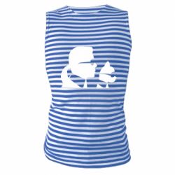 Майка-тельняшка Karl and the cat with glasses