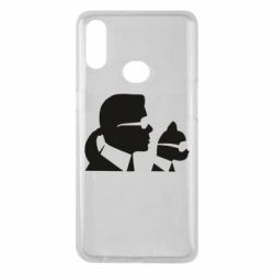 Чехол для Samsung A10s Karl and the cat with glasses - PrintSalon