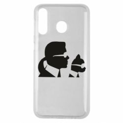 Чехол для Samsung M30 Karl and the cat with glasses - PrintSalon