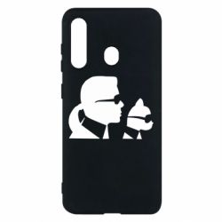 Чехол для Samsung M40 Karl and the cat with glasses - PrintSalon