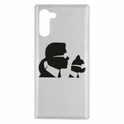 Чехол для Samsung Note 10 Karl and the cat with glasses - PrintSalon