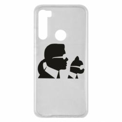 Чехол для Xiaomi Redmi Note 8 Karl and the cat with glasses - PrintSalon