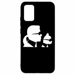Чехол для Samsung A02s/M02s Karl and the cat with glasses - PrintSalon