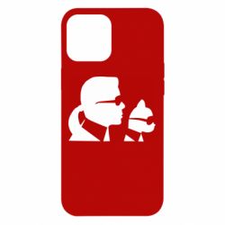 Чехол для iPhone 12 Pro Max Karl and the cat with glasses - PrintSalon