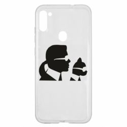 Чехол для Samsung A11/M11 Karl and the cat with glasses - PrintSalon