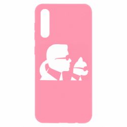 Чехол для Samsung A50 Karl and the cat with glasses - PrintSalon