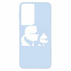 Чехол для Samsung S21 Karl and the cat with glasses - PrintSalon