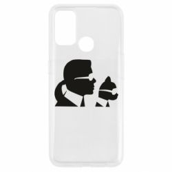 Чехол для Oppo A53/A32/A33 Karl and the cat with glasses - PrintSalon