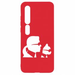 Чехол для Xiaomi Mi10/10 Pro Karl and the cat with glasses - PrintSalon