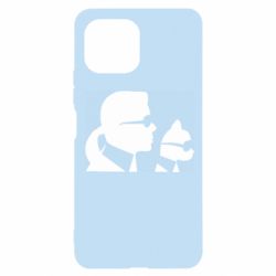 Чехол для Xiaomi Mi11 Lite Karl and the cat with glasses - PrintSalon