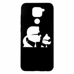 Чехол для Xiaomi Redmi Note 9/Redmi 10X Karl and the cat with glasses - PrintSalon