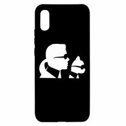 Чехол для Xiaomi Redmi 9a Karl and the cat with glasses