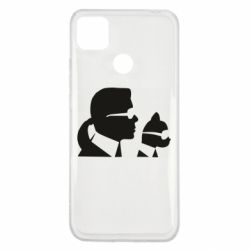 Чехол для Xiaomi Redmi 9c Karl and the cat with glasses