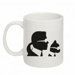 Чашка 320ml Karl and the cat with glasses - PrintSalon