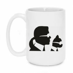 Чашка 420ml Karl and the cat with glasses - PrintSalon