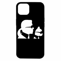 Чехол для iPhone 14 Karl and the cat with glasses - PrintSalon