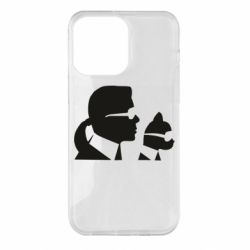 Чехол для iPhone 14 Pro Max Karl and the cat with glasses - PrintSalon