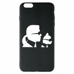 Чехол для iPhone 6 Plus/6S Plus Karl and the cat with glasses - PrintSalon