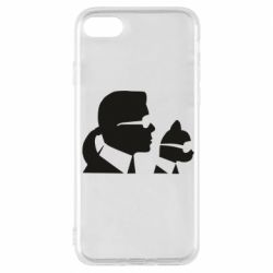 Чехол для iPhone 7 Karl and the cat with glasses - PrintSalon