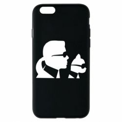 Чехол для iPhone 6/6S Karl and the cat with glasses - PrintSalon