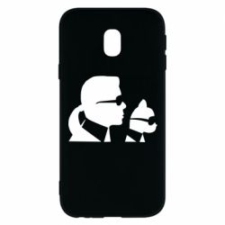 Чехол для Samsung J3 2017 Karl and the cat with glasses - PrintSalon