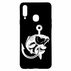 Чехол для Samsung A20s Карп на крючке - PrintSalon
