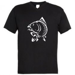 Мужская футболка  с V-образным вырезом Карп - PrintSalon