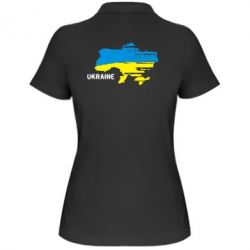 Женское поло Карта України з написом Ukraine