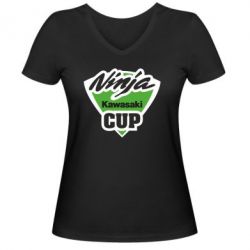 Жіноча футболка з V-подібним вирізом Kawasaki Ninja Cup - PrintSalon