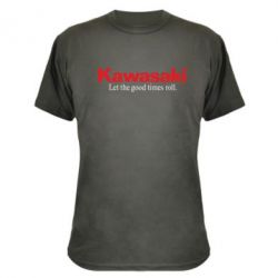 Камуфляжная футболка Kawasaki. Let the good times roll. - PrintSalon