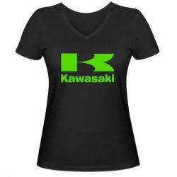 Жіноча футболка з V-подібним вирізом Kawasaki - PrintSalon