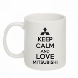 Чашка 320ml Keep calm an love mitsubishi - PrintSalon