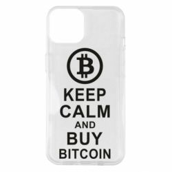 Чехол для iPhone 14 Keep calm and by bitcoin