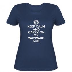 Женская футболка Keep Calm and carry on - PrintSalon