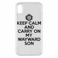 Чехол для iPhone X/Xs Keep Calm and carry on - PrintSalon