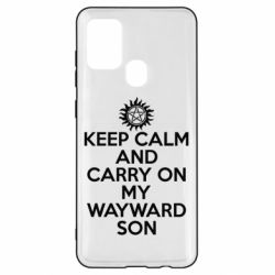 Чехол для Samsung A21s Keep Calm and carry on - PrintSalon