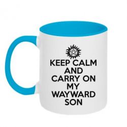 Чашка двухцветная 320ml Keep Calm and carry on - PrintSalon